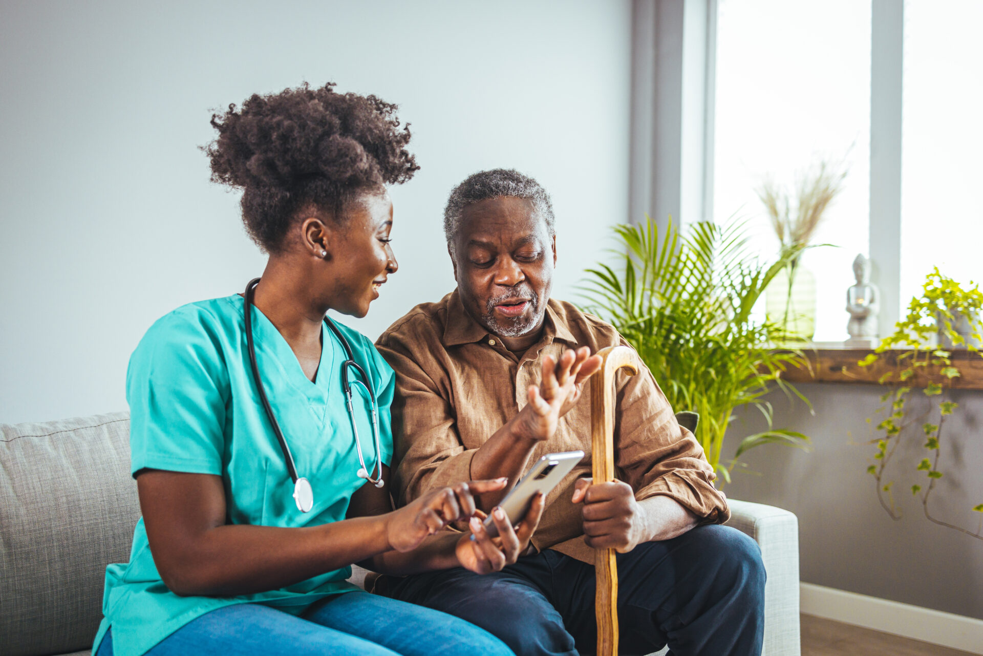 WECR support worker in conversation with a resident